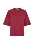 Tshirt Leana von Mich Copenhagen mit cropped Passform in der Farbe Rhododendron als Freisteller von vorne