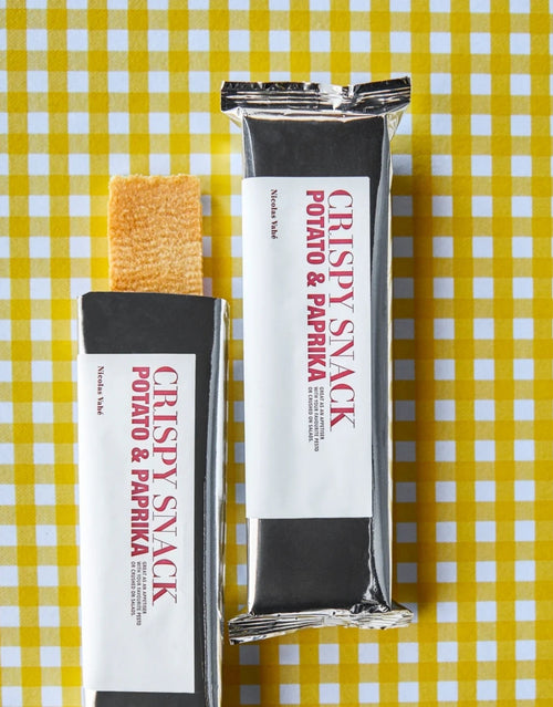 Crispy Snack Potato &amp; Paprika von Nicolas Vahé, 75 g knusprige Kartoffelsnacks mit würziger Paprikanote mit offener Verpackung