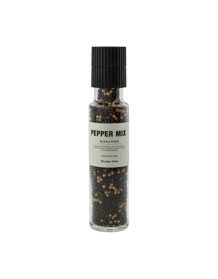 Nicolas Vahé Salz & Pfeffer Mix Black & White – ausgewogene Pfeffermischung in der Mühle, 160 g.