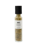 Salz Zitrone &amp; Thymian von Nicolas Vahé mit Meersalz, aromatischem Thymian und frischem Zitronenöl für mediterrane Gerichte als Freisteller von vorne