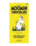 Moomin Bio-Schokoladentafel von Kalmar Chokladfabrik mit 70 % Zartbitterschokolade und gefriergetrockneten Erdbeeren.