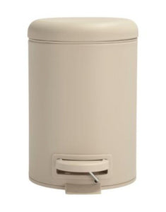 Pedaleimer Mono in Beige von Södahl: kleiner Eimer mit Soft-Close-Deckel, Pedal und herausnehmbarem Plastikeinsatz, 3 Liter Fassungsvermögen.