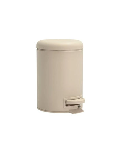 Pedaleimer Mono in Beige von Södahl: kleiner Eimer mit Soft-Close-Deckel, Pedal und herausnehmbarem Plastikeinsatz, 3 Liter Fassungsvermögen.