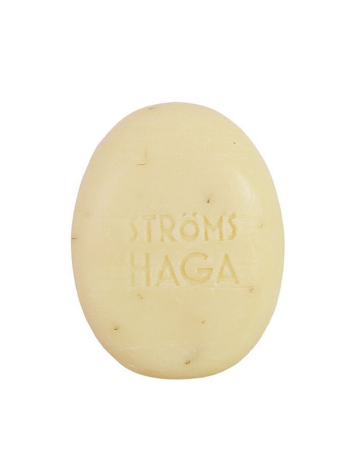 Ovale Handseife Anten Lemongrass von Strömshaga, handgefertigt, vegan und fair gehandelt mit frischem Zitrusduft, 120 g ohne Verpackung.