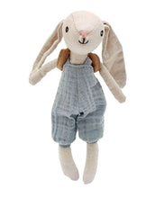 Laden Sie das Bild in den Galerie-Viewer, Mea Lini Stofftier Hase Hugo klein aus Leinen und Baumwolle in natürlichen Pastelltönen.

