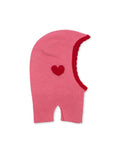 Warme Balaclava Colette in Pink von Konges Sløjd aus 100 % Wolle mit klassischen Rippensäumen.