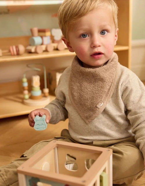 Lätzchen oder Bandana 2er Set für Kleinkinder und Babys von Jollein in der Farbe Beige und Braun aus Frottee 