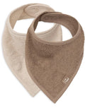 Lätzchen oder Bandana 2er Set für Kleinkinder und Babys von Jollein in der Farbe Beige und Brauns aus Frottee als Freisteller