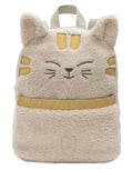 Jollein Rucksack Charlie Cat mit Teddy-Stoff, Katzenohren und verstellbaren Schultergurten für Kinder als Freisteller von vorne