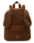 Jollein Rucksack Diego Dog mit Teddy-Stoff, Hundeohren und verstellbaren Schultergurten für Kinder als Freisteller von vorne