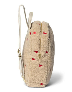 Kinder Rucksack Teddy Ecru Hearts von Studio Noos – Rückseite mit verstellbaren Trägern