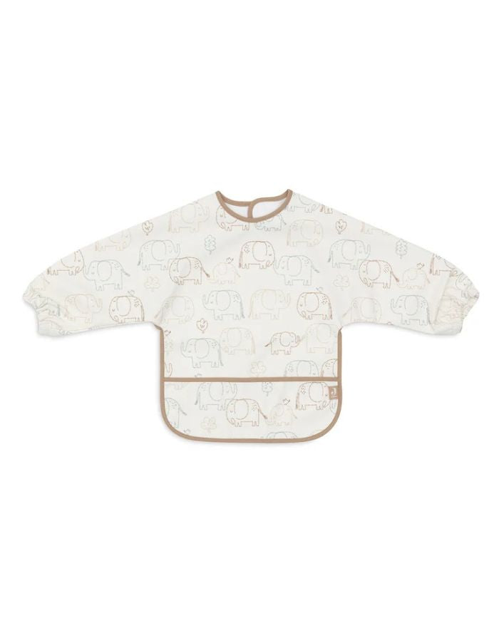 Jollein Ärmellätzchen „Elephant Tales“ – wasserdichtes Lätzchen mit Ärmeln und Elefantenmotiv, OEKO-TEX-zertifiziert.