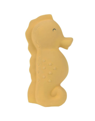 LÄSSIG Badewannenspielzeug Seepferd aus BPA-freiem Naturkautschuk, weiche Form, integrierte Rassel, ideal für Babys und Kleinkinder, für Badewanne und Dusche.