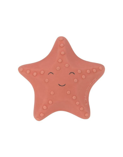 LÄSSIG Badewannenspielzeug Seestern aus BPA-freiem Naturkautschuk, weiche Form, integrierte Rassel, ideal für Babys und Kleinkinder, für Badewanne und Dusche.