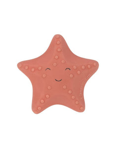LÄSSIG Badewannenspielzeug Seestern aus BPA-freiem Naturkautschuk, weiche Form, integrierte Rassel, ideal für Babys und Kleinkinder, für Badewanne und Dusche.