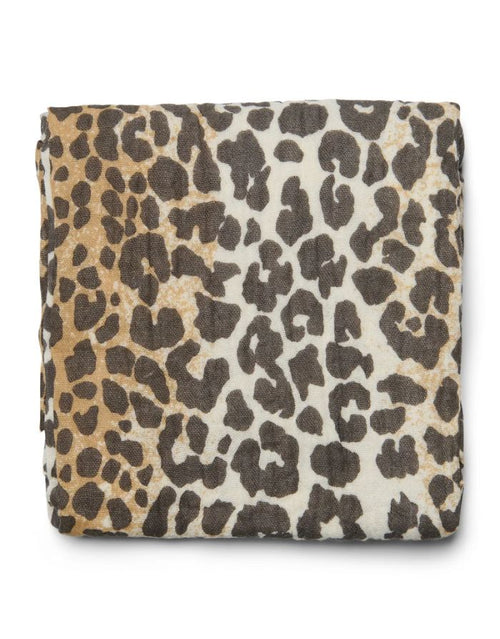 Studio Noos Musselin Swaddle in Leopard aus 100 % Bio-Baumwolle in der Größe 70 × 70 cm für Babys.