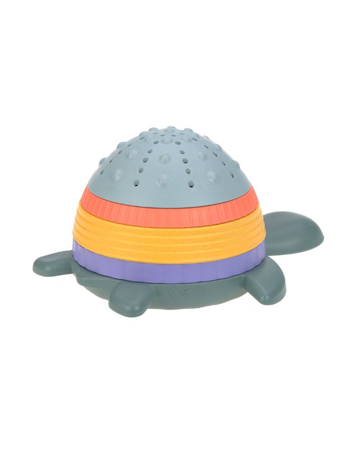 Buntes LÄSSIG Stapelspielzeug Schildkröte aus 5 Teilen, aus Biokomposit (Polypropylen & Cellulose), BPA-frei, für Kinder ab 18 Monaten, ideal für Sand und Wasser.