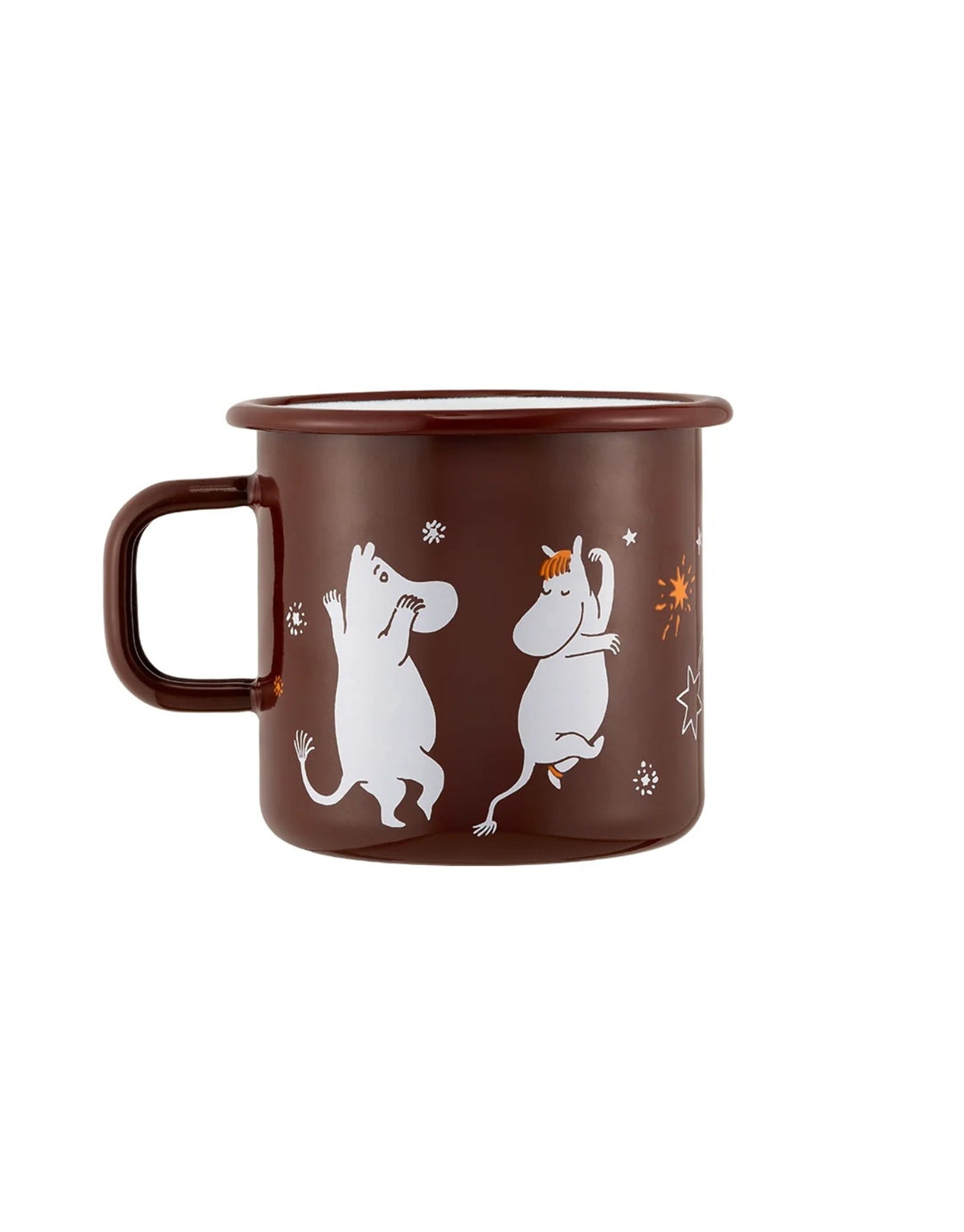  Moomin Emaille-Becher Komet von Muurla mit liebevollem Motiv aus der Geschichte „Komet im Mumintal“, dekorativer Trinkbecher aus emailliertem Stahl mit Henkel und 550 ml Fassungsvermögen