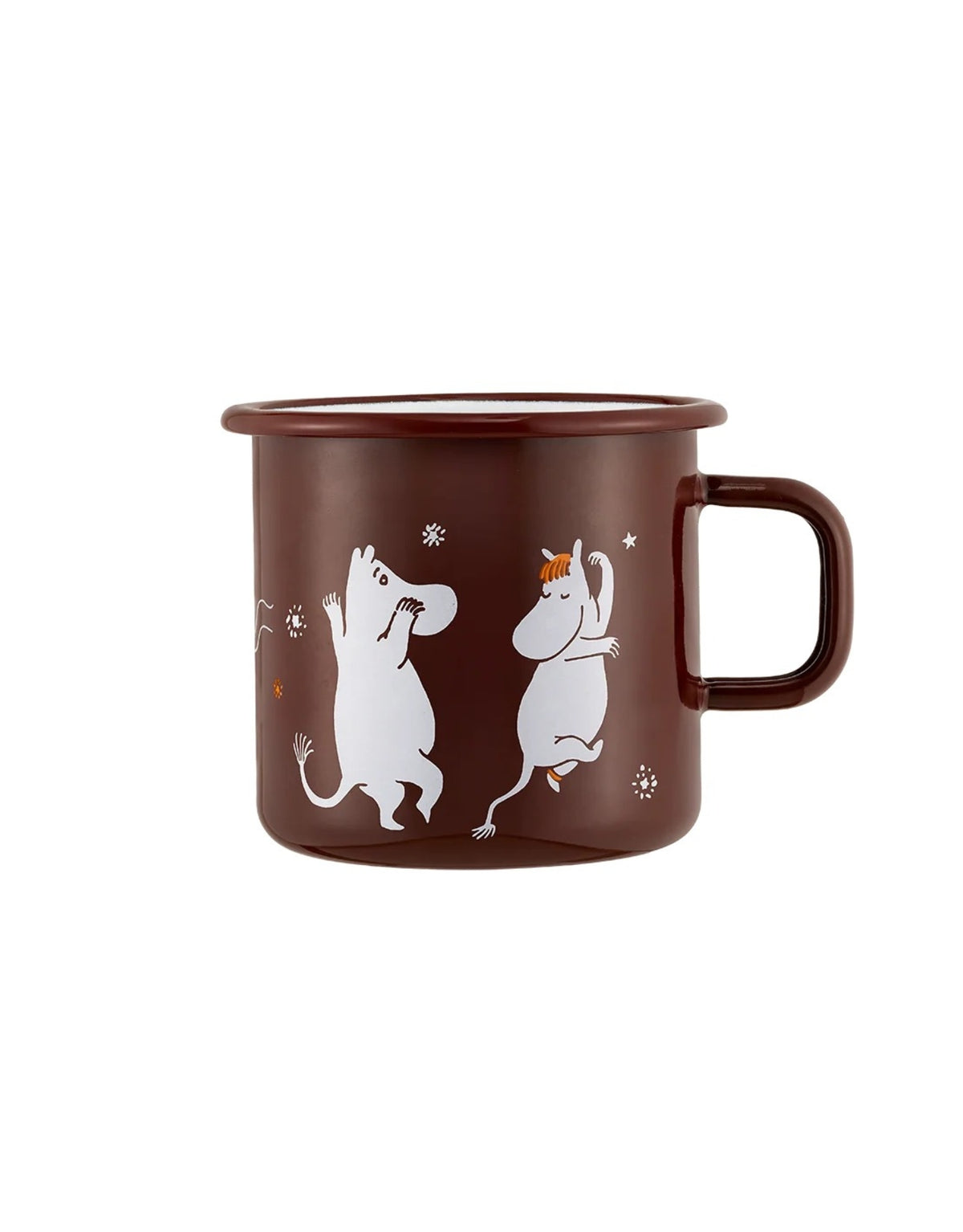 Moomin Emaille-Becher Komet von Muurla mit liebevollem Motiv aus der Geschichte „Komet im Mumintal“, dekorativer Trinkbecher aus emailliertem Stahl mit Henkel und 550 ml Fassungsvermögen als Freisteller
