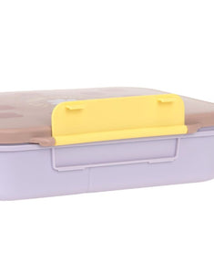 Bento Lunchbox von LÄSSIG in Rosa/Lila aus der Pattern Party Kollektion, mit Trennwänden, herausnehmbarem Einsatz und Silikondeckel – ideal für Kindergarten, Schule und Ausflüge.