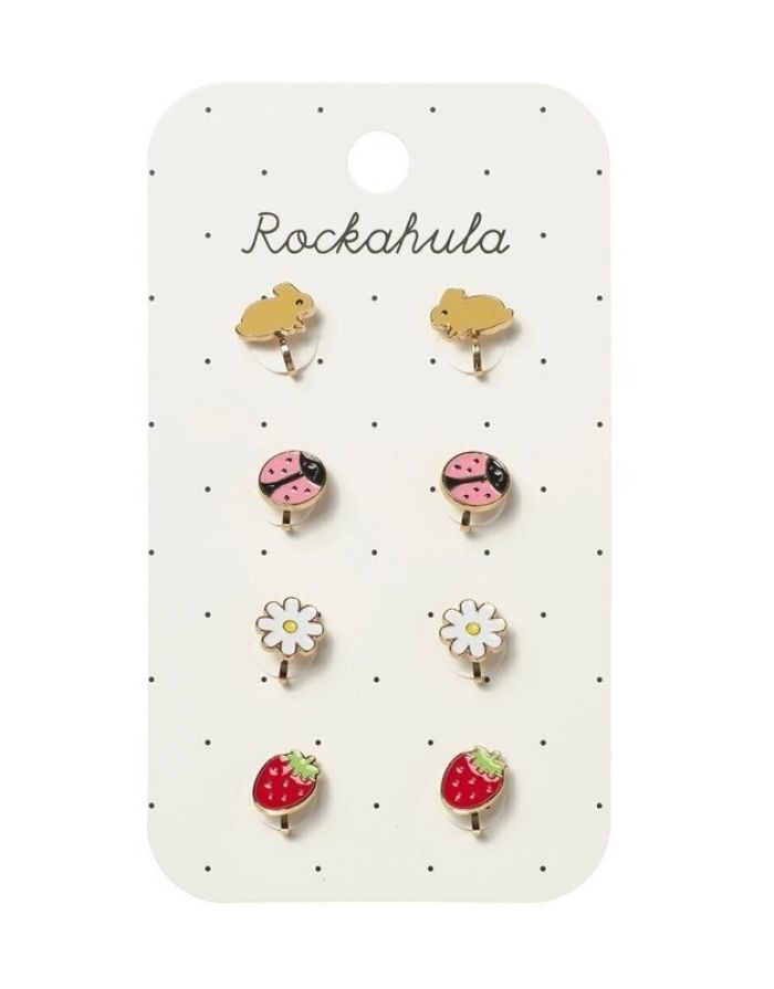 Bunte Clip-On Ohrringe mit Frühlingsmotiven für Kinder von Rockahula Kids