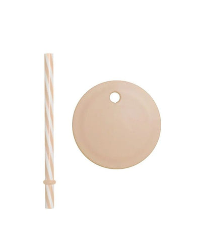 Design Letters Strohhalm-Deckel Beige für Eco Kids Becher – BPA-frei, kleckerfreies Trinken, passend für Ecozen.