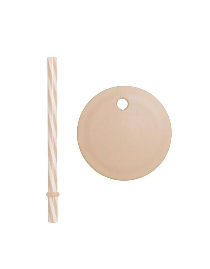 Design Letters Strohhalm-Deckel Beige für Eco Kids Becher – BPA-frei, kleckerfreies Trinken, passend für Ecozen.