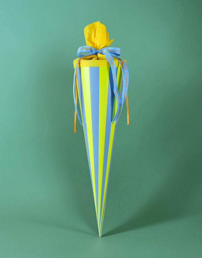 Ava und Yves Schultüte in matter Optik mit Filzverschluss, stabile Schultüte zur Einschulung und für den ersten Schultag, 70cm hoch