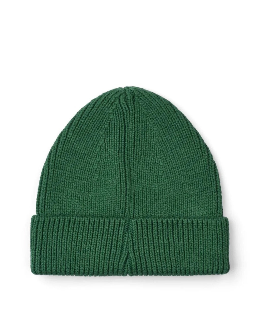 Grüne Ezra Beanie von Liewood in Garden Green aus weicher GOTS-zertifizierter Bio-Baumwolle mit elastischer Rippstrickstruktur für Kinder von 1 bis 10 Jahren von hinten