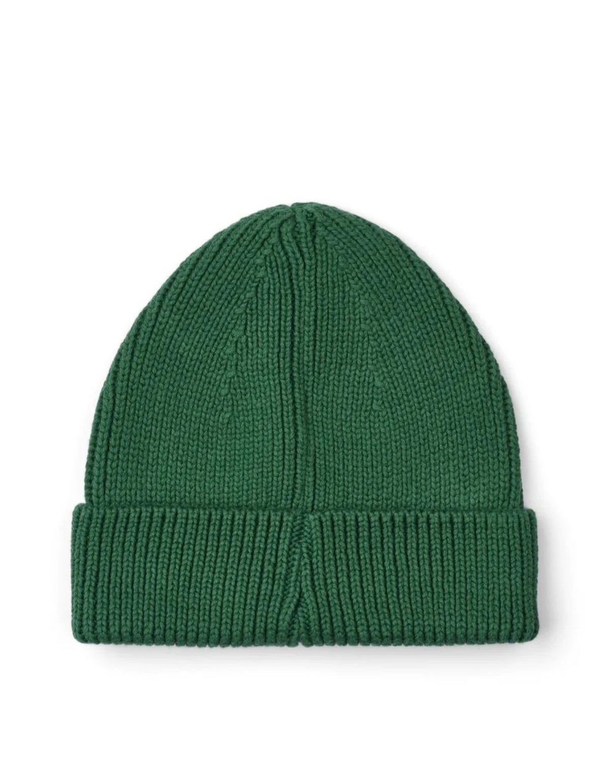 Grüne Ezra Beanie von Liewood in Garden Green aus weicher GOTS-zertifizierter Bio-Baumwolle mit elastischer Rippstrickstruktur für Kinder von 1 bis 10 Jahren von hinten