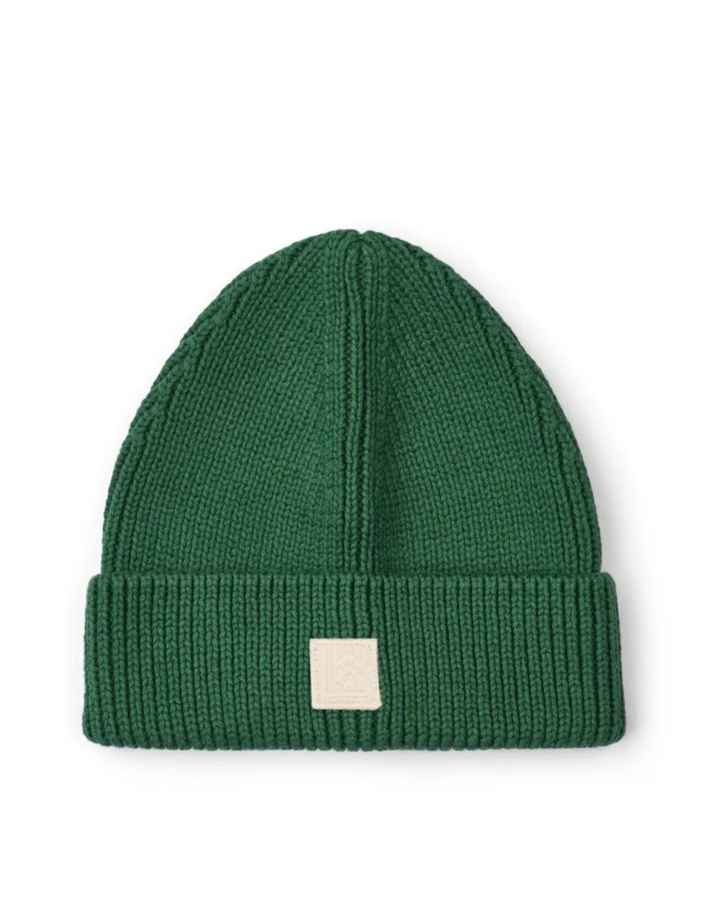Grüne Ezra Beanie von Liewood in Garden Green aus weicher GOTS-zertifizierter Bio-Baumwolle mit elastischer Rippstrickstruktur für Kinder von 1 bis 10 Jahren.