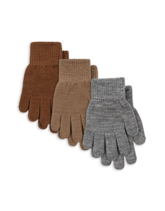 Handschuhe Filla 3er-Set I Grey Melange/Beige/Brown