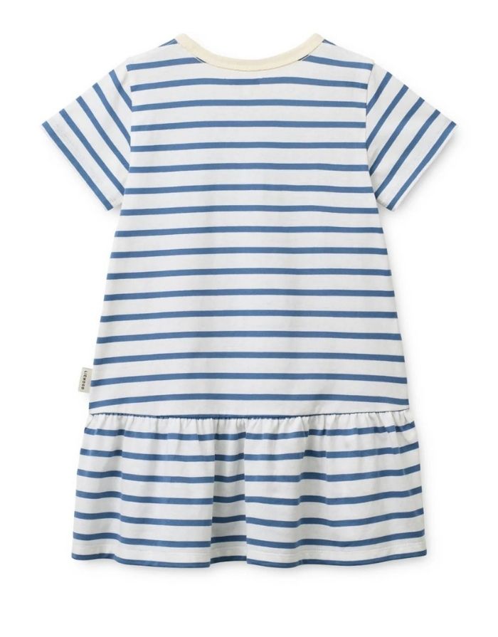 Gestreiftes Bio-Baumwoll-Kleid MADDEN mit Rüschensaum von Liewood