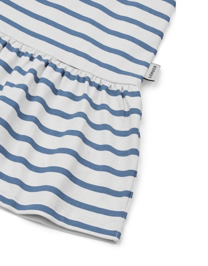 Gestreiftes Bio-Baumwoll-Kleid MADDEN mit Rüschensaum von Liewood