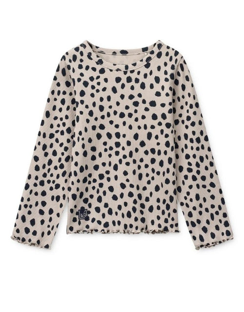 Geripptes NIEVE Langarmshirt mit Leo-Print aus Bio-Baumwolle von Liewood