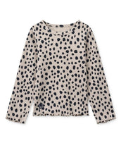 Laden Sie das Bild in den Galerie-Viewer, Geripptes NIEVE Langarmshirt mit Leo-Print aus Bio-Baumwolle von Liewood
