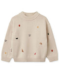  Liewood ORLANE Strickpullover Holiday/Sandy mit winterlichen Stickereien aus weicher Bio-Baumwolle.
