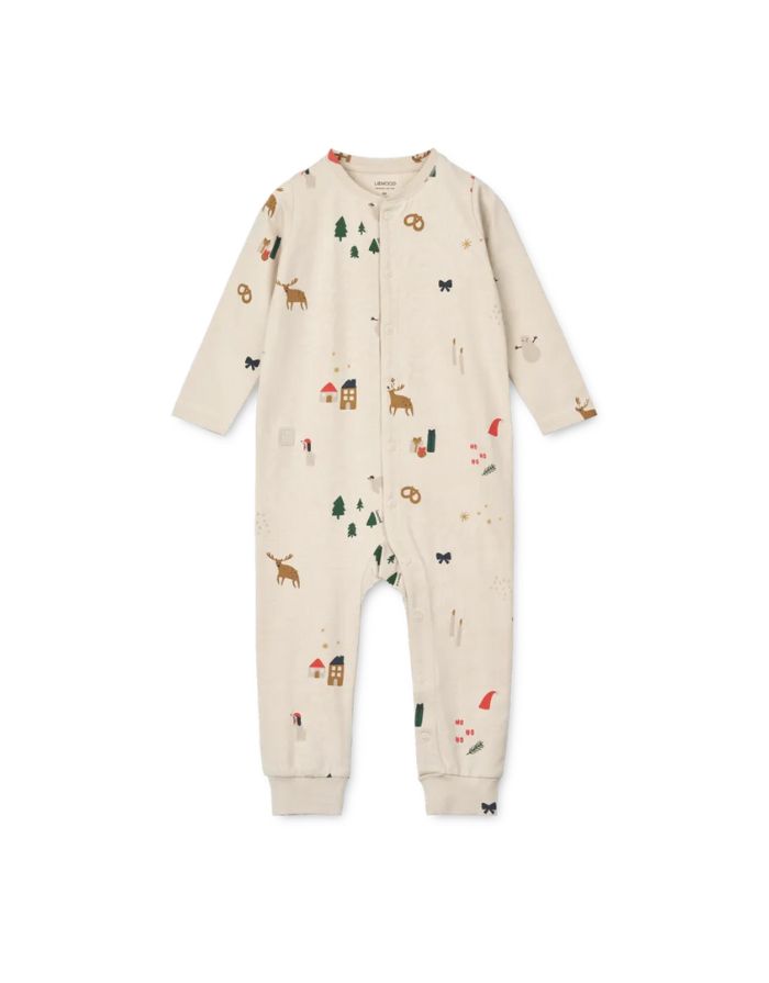 Weihnachtlicher Jumpsuit für Kinder – Liewood Holiday Pyjama Einteiler