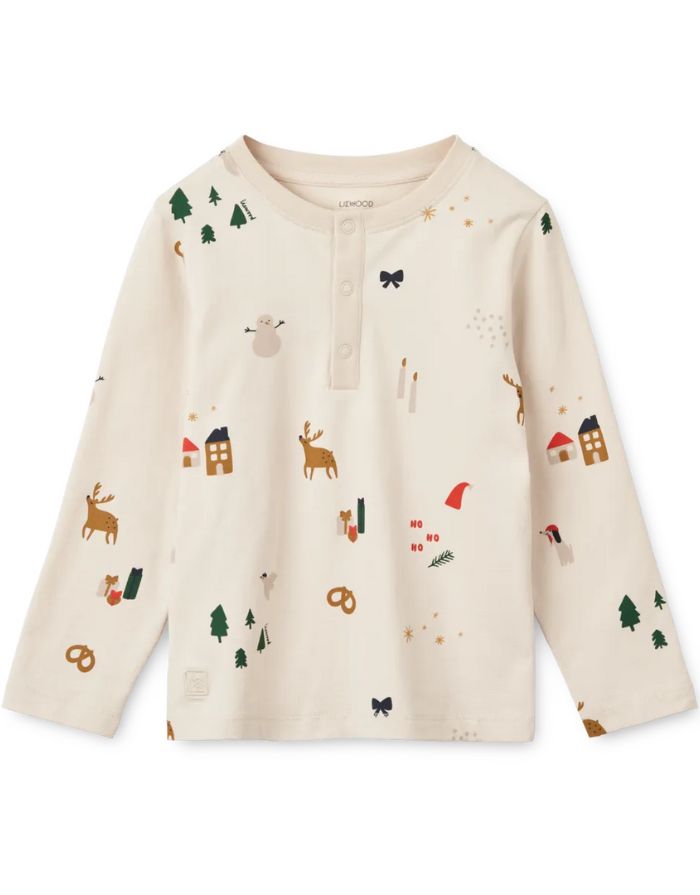 Weihnachtlicher Kinder-Pyjama Wilhelm – Liewood Holiday Edition aus Bio-Baumwolle