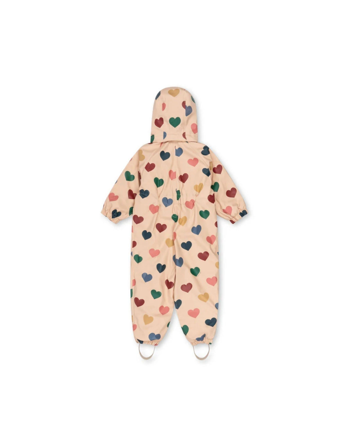 Rain Schneeanzug Bon Coeur Coloré von Konges Sløjd mit Herzprint, abnehmbarer Kapuze und warmer THERMOLITE® EcoMade Wattierung.