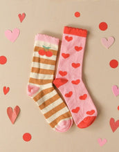 Laden Sie das Bild in den Galerie-Viewer, Socken 2er-Set I Stripy Cherry
