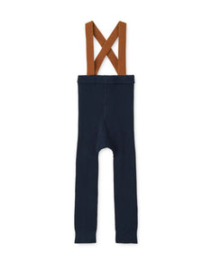 Leggings mit Trägern Cuno von Liewood aus 100% Bio-Baumwolle in Classic Navy/Golden Caramel mit verstellbaren Trägern.