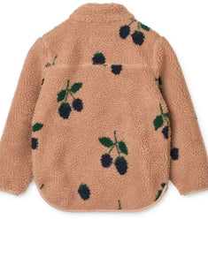 Nolan Teddyjacke von Liewood in Berry/Pale Tuscany aus kuscheligem Sherpa-Fleece mit Reißverschluss und Daumenloch – warm, weich und nachhaltig für Kinder