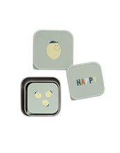 Laden Sie das Bild in den Galerie-Viewer, Snackbox 3er Set aus Edelstahl für Kinder, Zitronenmotiv, BPA-frei, spülmaschinengeeignet, platzsparend, aus der Happy Fruits Kollektion.
