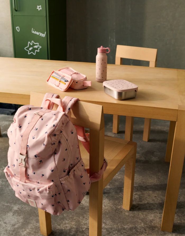 Liewood Trinkflasche Falk 350 ml Mini Cherry Hearts/ Rosey für Kinder mit auslaufsicherem Verschluss.