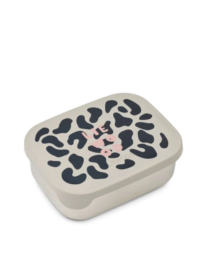 Lunchbox Arthur in Mega Leo Mist von Liewood aus Edelstahl mit Silikon Deckel mit Leo Muster