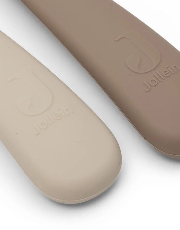 Silkon Löffel 2er Set für Babys in Beige und Braun von Jollein im Detail