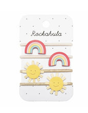 Laden Sie das Bild in den Galerie-Viewer, Haargummi 4er-Set I Vintage Rainbow and Sun
