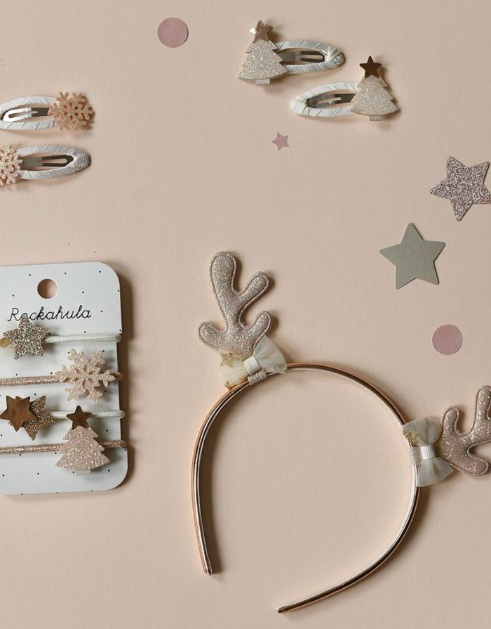 Golden Reindeer - Festliche Rockahula Weihnachts-Haaraccessoires mit glitzernden Details und fröhlichen Farben – liebevoll gestaltet für kleine und große Winterträume.