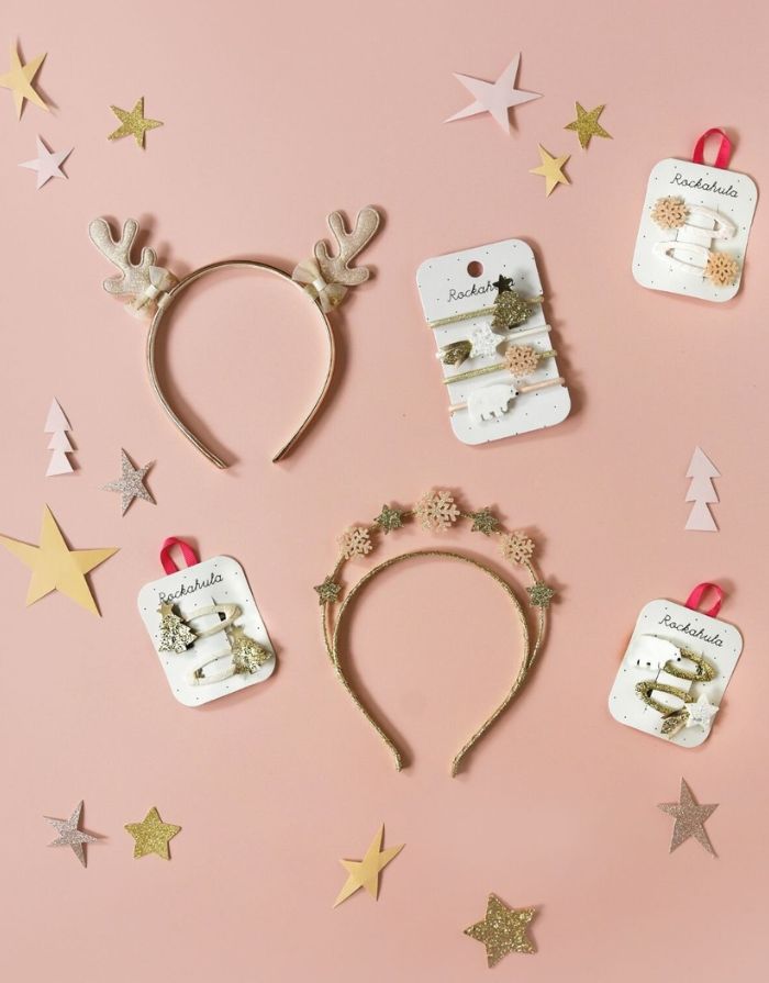 Golden Reindeer - Festliche Rockahula Weihnachts-Haaraccessoires mit glitzernden Details und fröhlichen Farben – liebevoll gestaltet für kleine und große Winterträume.